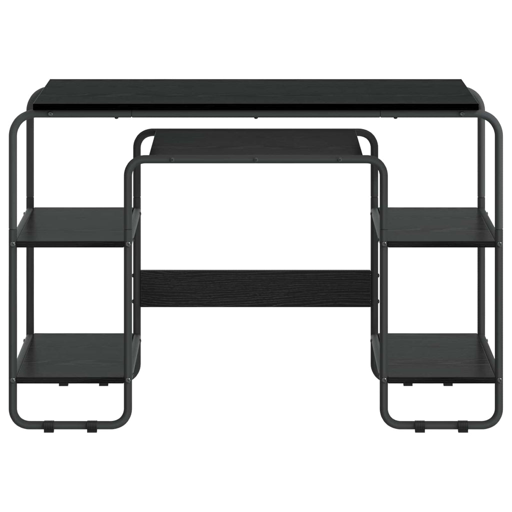 vidaXL Biurko z przechowalnią Czarny dąb 113.5 x 52 x 75.5 cm