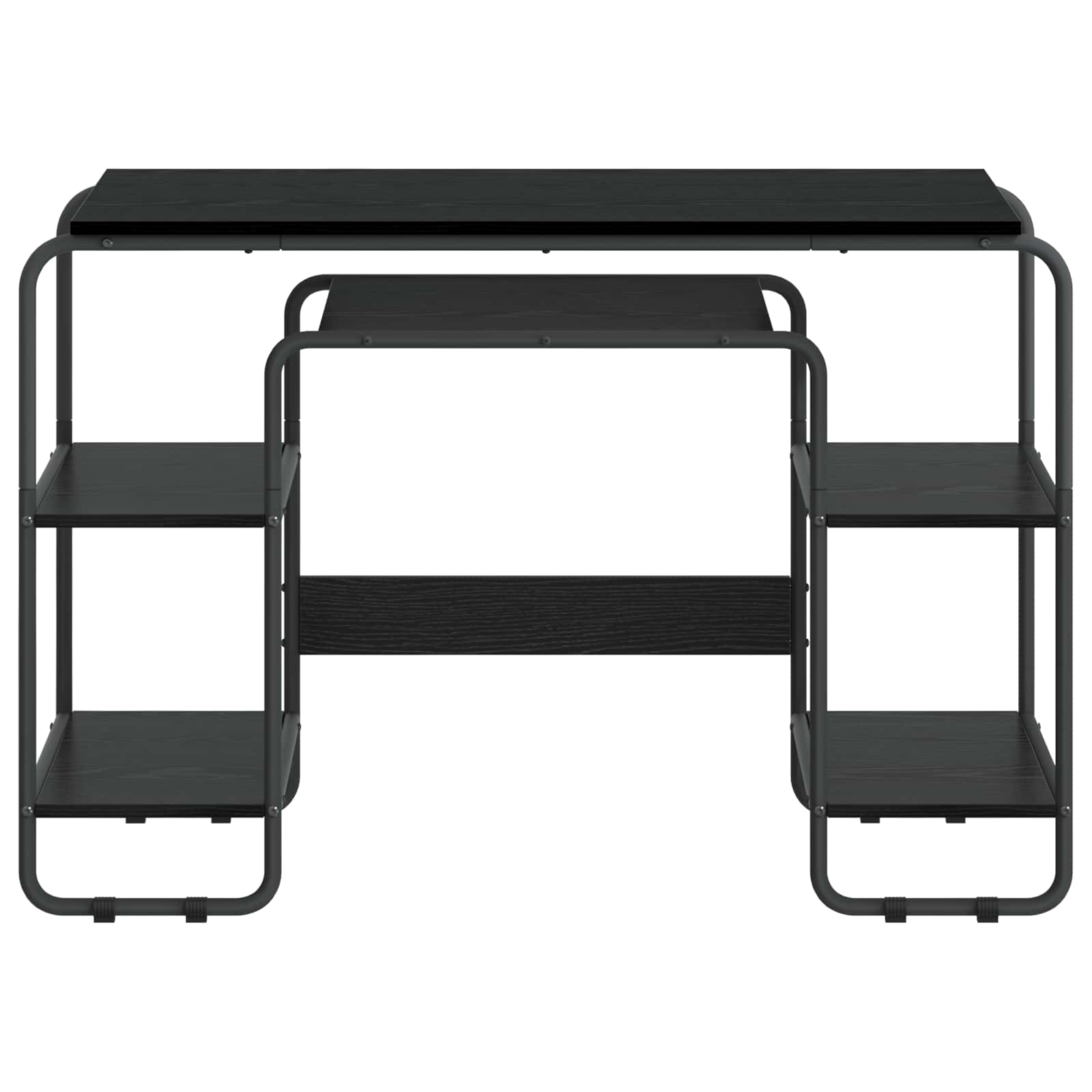 vidaXL Biurko z przechowalnią Czarny dąb 113.5 x 52 x 75.5 cm