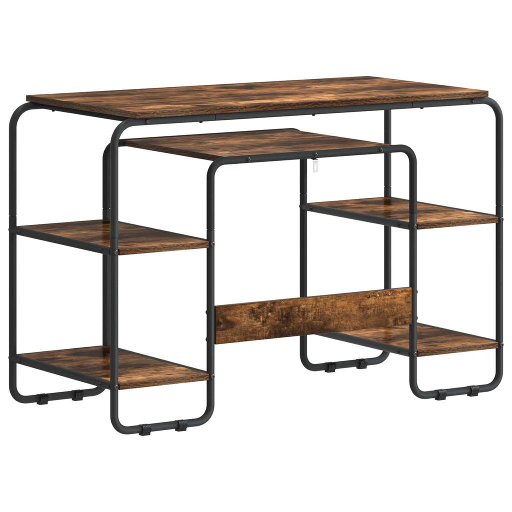 vidaXL Biurko z przechowalnią Dąb wędzony 113.5 x 52 x 75.5 cm