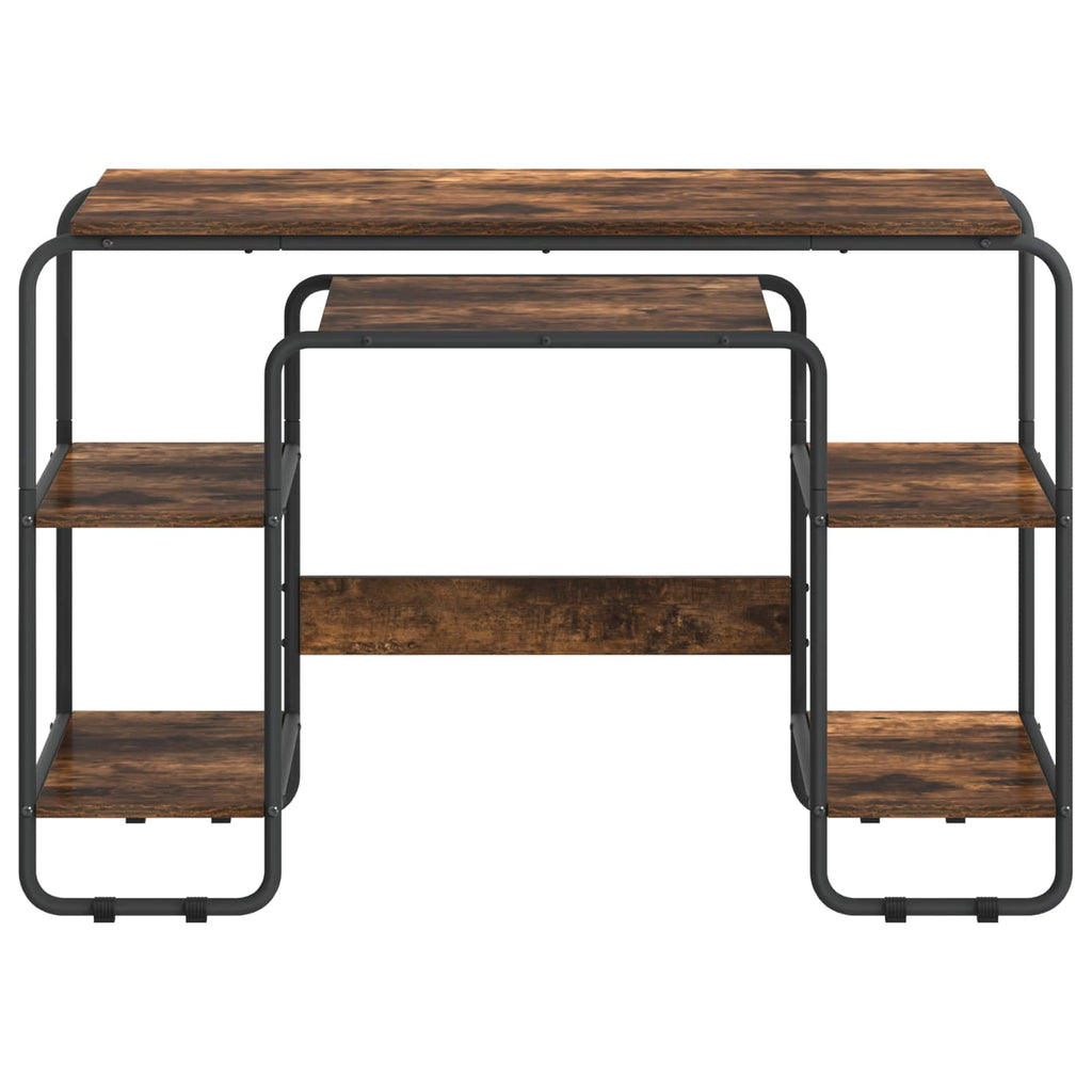 vidaXL Biurko z przechowalnią Dąb wędzony 113.5 x 52 x 75.5 cm