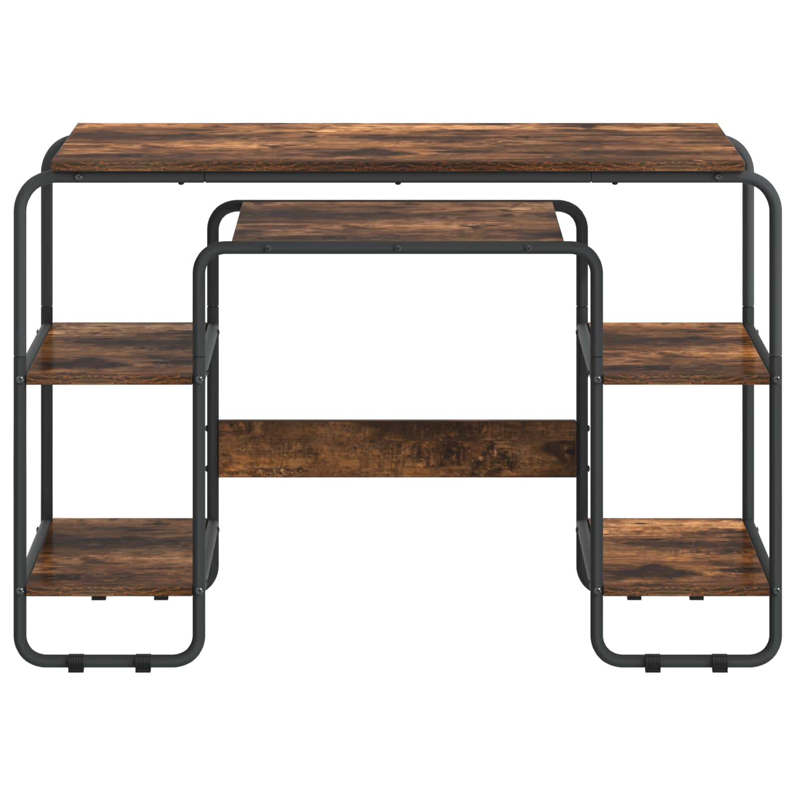 vidaXL Biurko z przechowalnią Dąb wędzony 113.5 x 52 x 75.5 cm