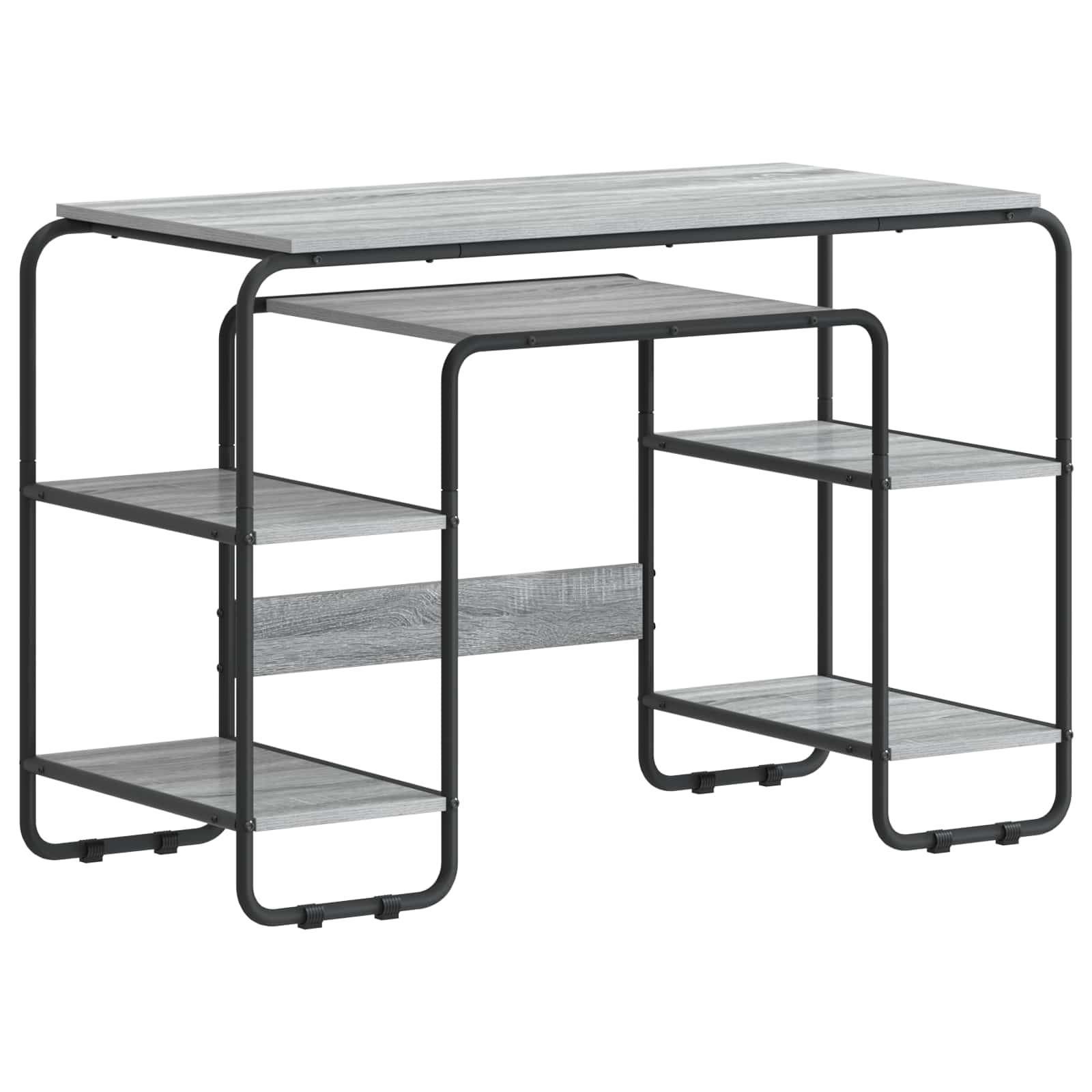 vidaXL Biurko z przechowalnią Szary Sonoma 113.5 x 52 x 75.5 cm
