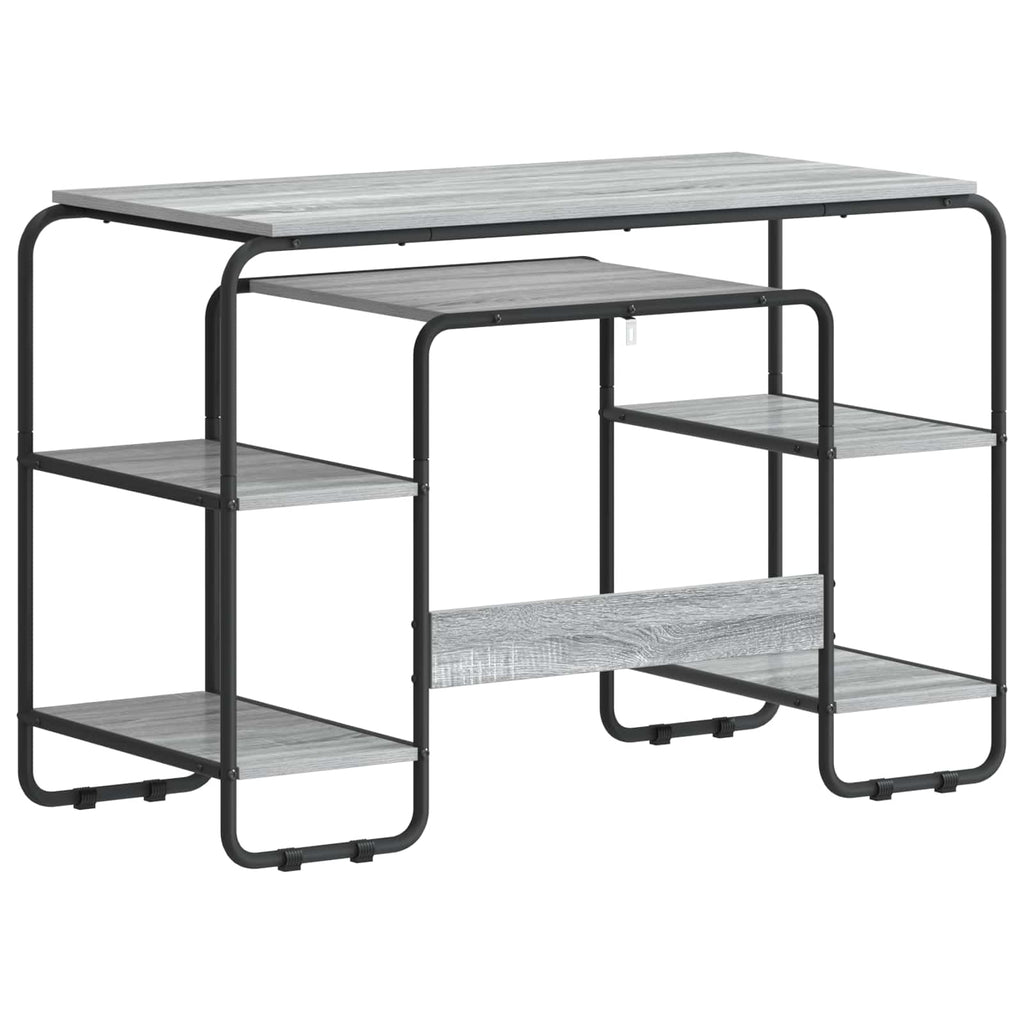 vidaXL Biurko z przechowalnią Szary Sonoma 113.5 x 52 x 75.5 cm