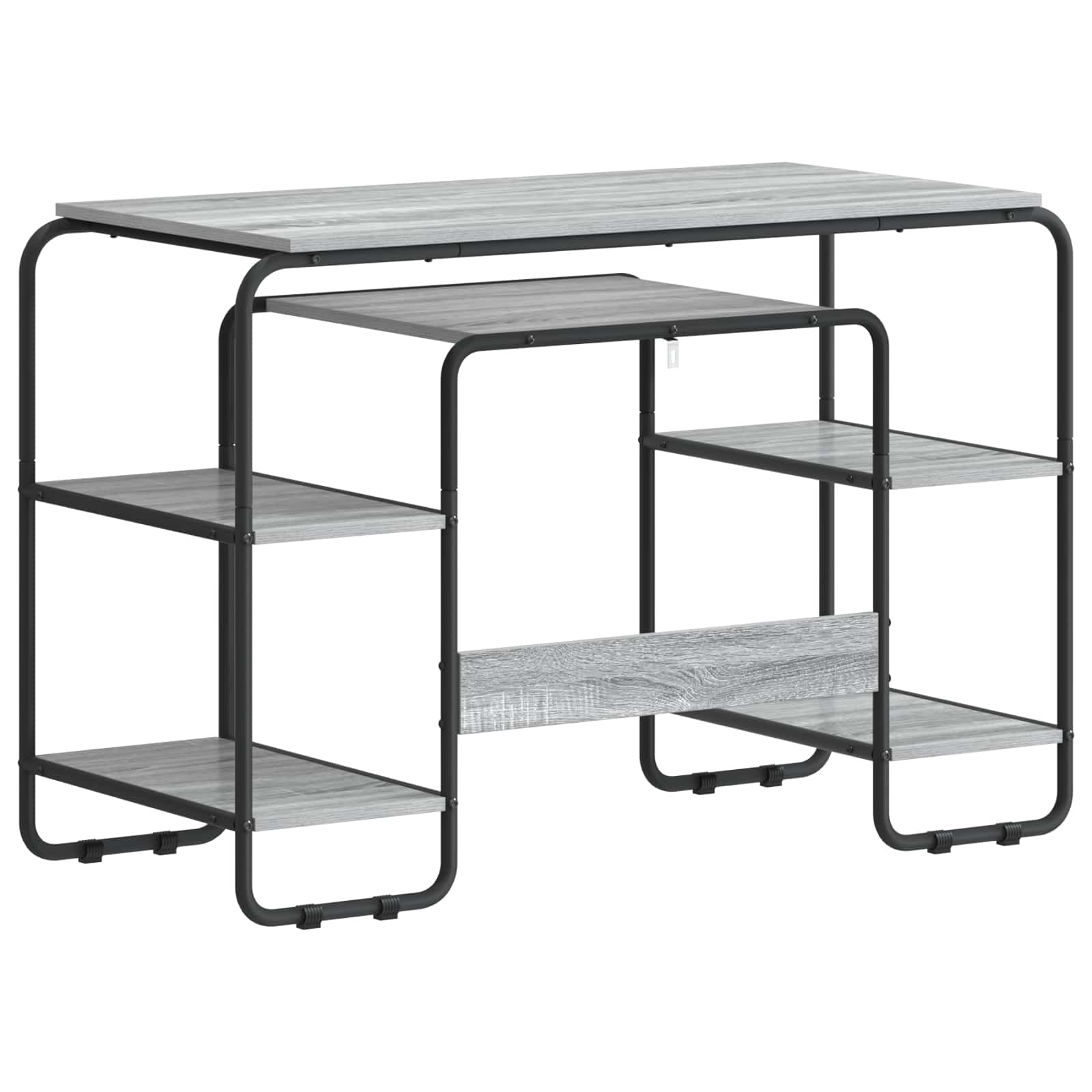vidaXL Biurko z przechowalnią Szary Sonoma 113.5 x 52 x 75.5 cm