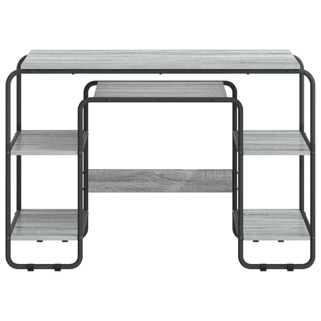 vidaXL Biurko z przechowalnią Szary Sonoma 113.5 x 52 x 75.5 cm