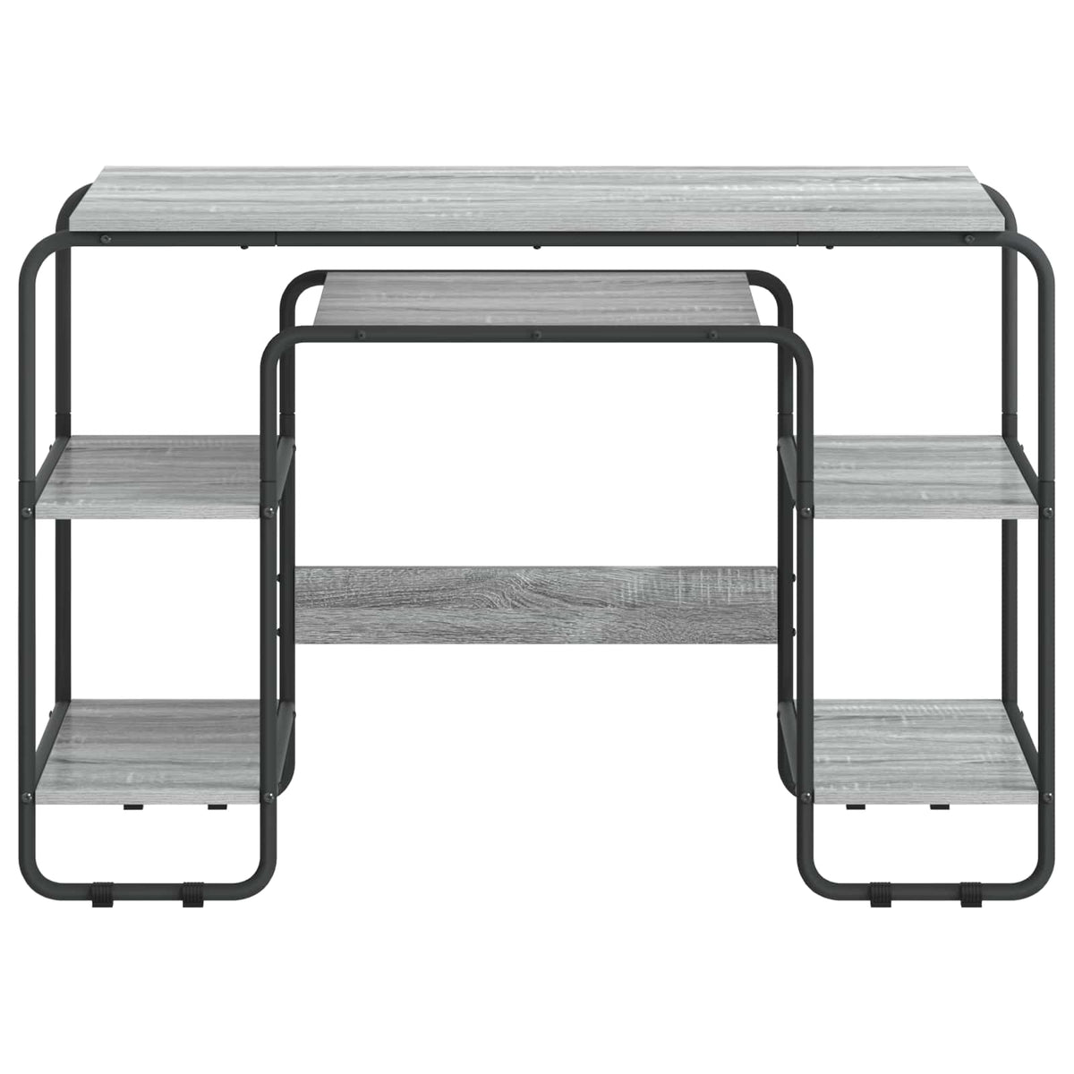 vidaXL Biurko z przechowalnią Szary Sonoma 113.5 x 52 x 75.5 cm