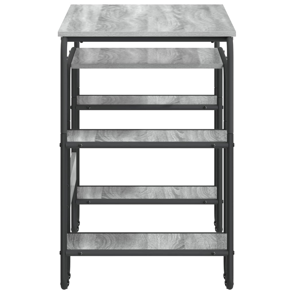 vidaXL Biurko z przechowalnią Szary Sonoma 113.5 x 52 x 75.5 cm