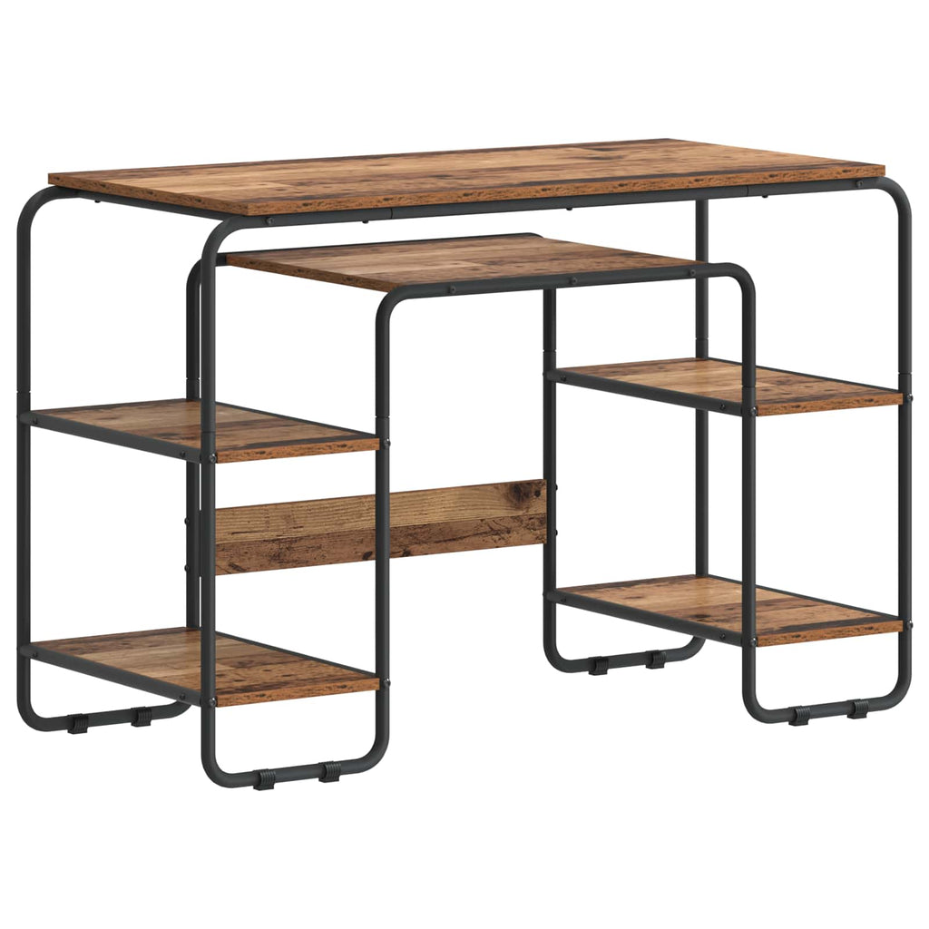 vidaXL Biurko z przechowalnią Stare drewno 113.5 x 52 x 75.5 cm