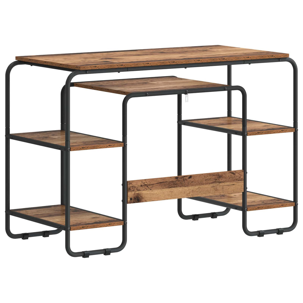 vidaXL Biurko z przechowalnią Stare drewno 113.5 x 52 x 75.5 cm