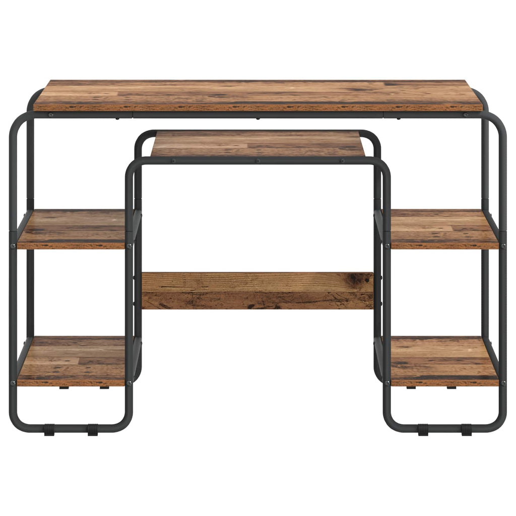 vidaXL Biurko z przechowalnią Stare drewno 113.5 x 52 x 75.5 cm