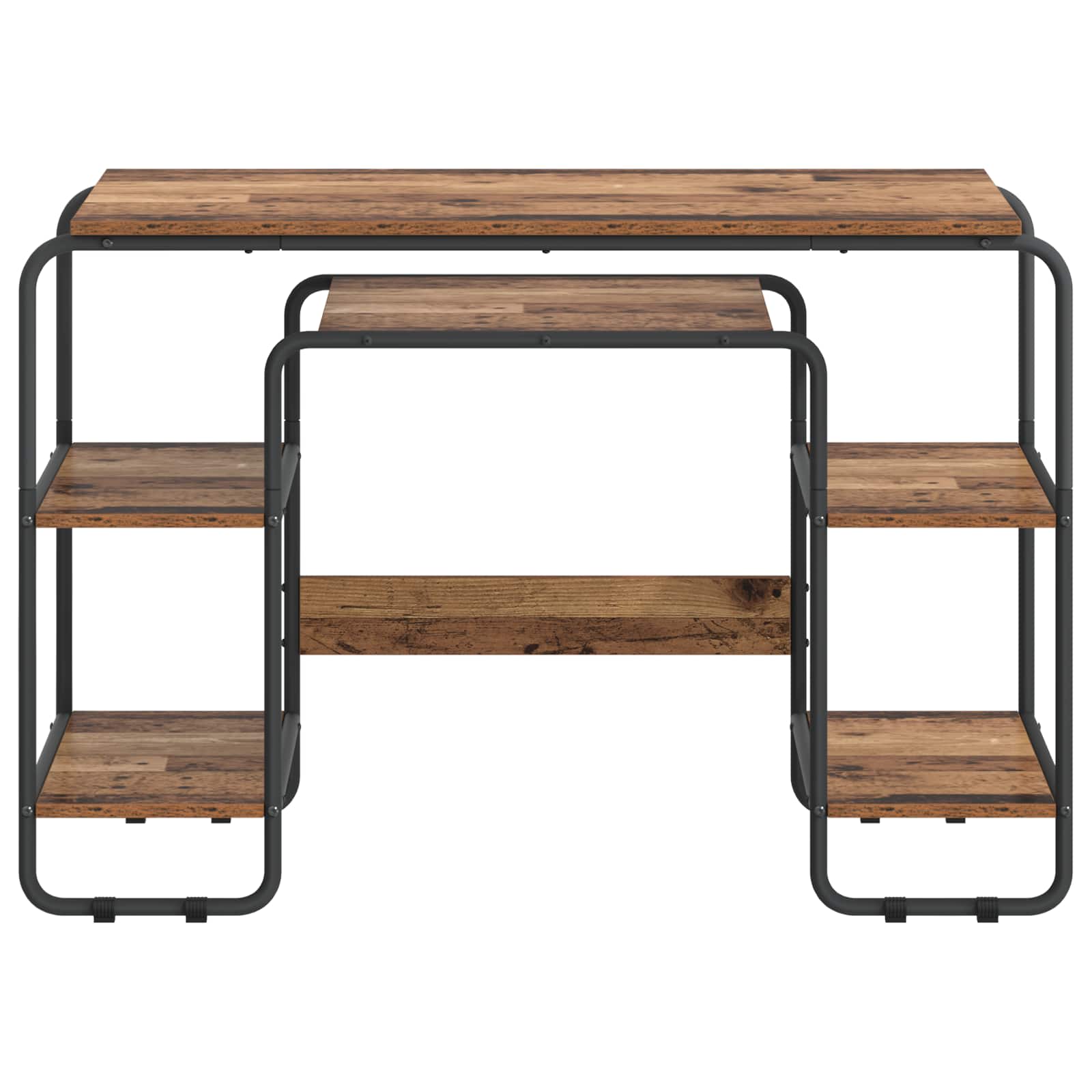 vidaXL Biurko z przechowalnią Stare drewno 113.5 x 52 x 75.5 cm