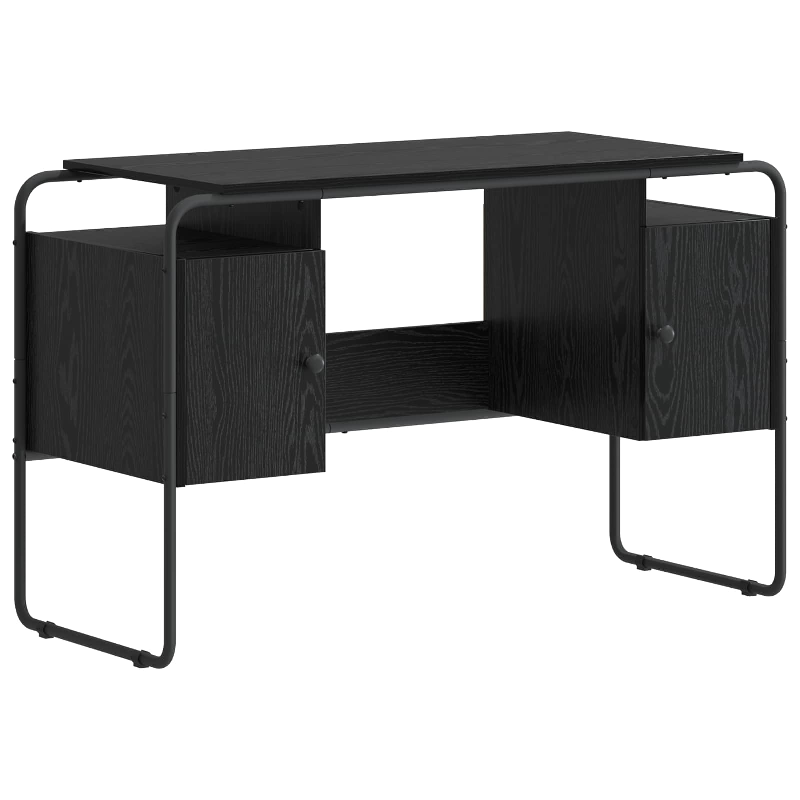 vidaXL Biurko z przechowalnią Czarny dąb 120 x 50,5 x 75,5 cm