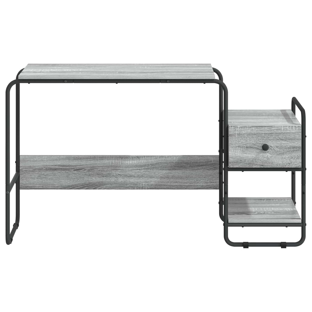 vidaXL Biurko z przechowalnią Szary Sonoma 131,5 x 50 x 75,5 cm
