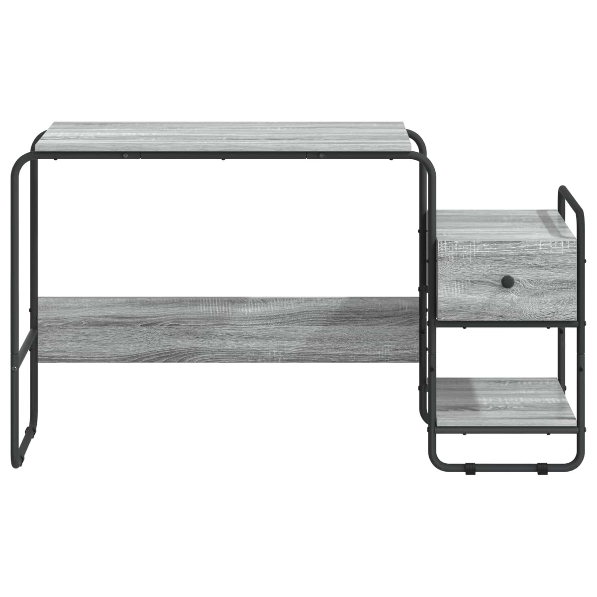 vidaXL Biurko z przechowalnią Szary Sonoma 131,5 x 50 x 75,5 cm