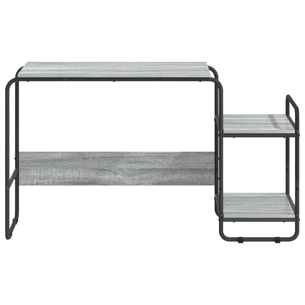 vidaXL Biurko z przechowalnią Szary Sonoma 131,5 x 50 x 75,5 cm