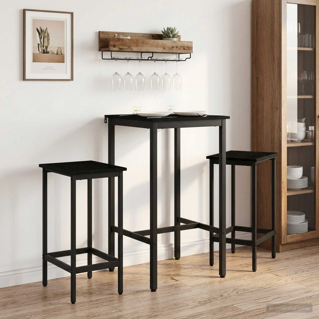 vidaXL Stół barowy 52 x 52 x 110 cm Drewno inżynieryjne Czarny dąb