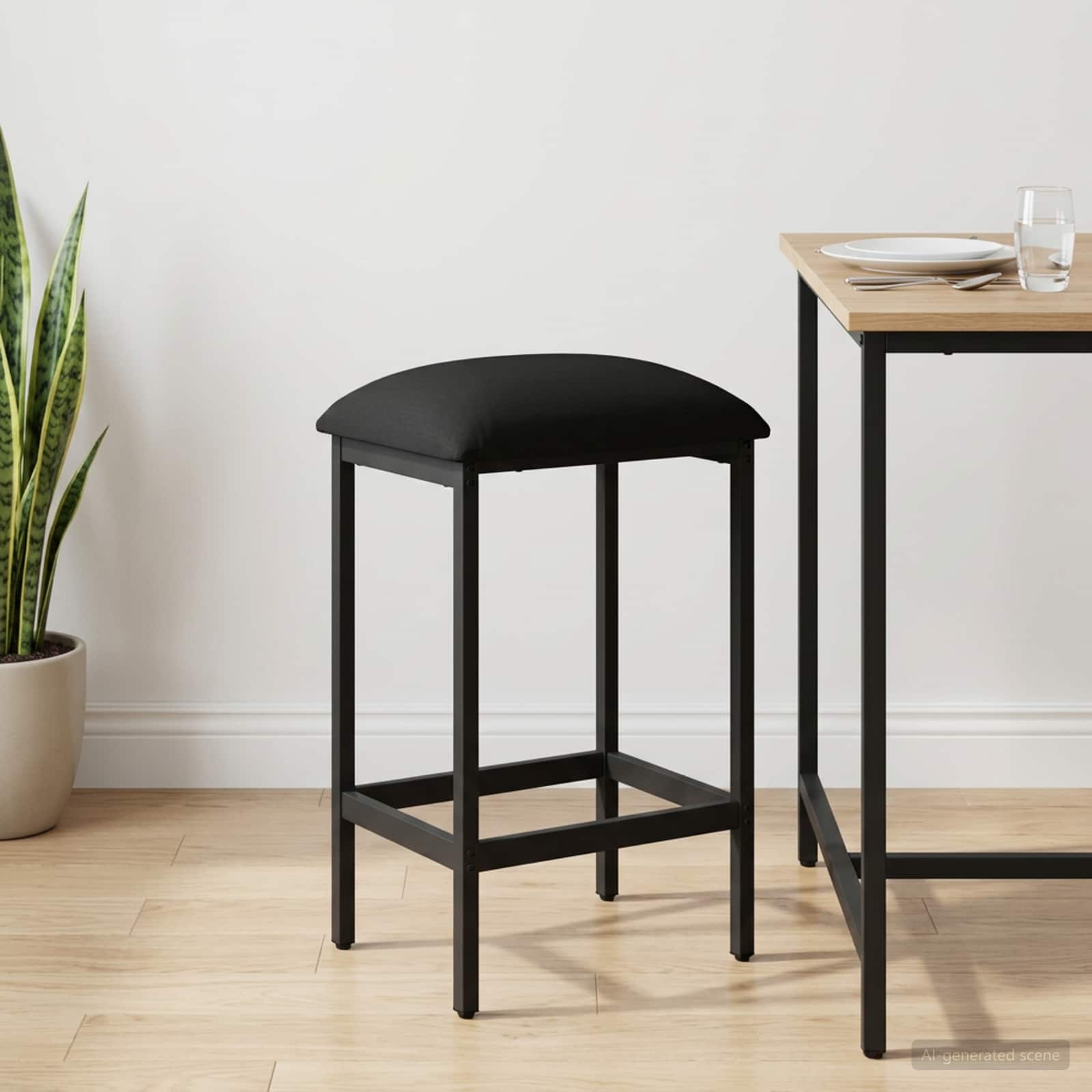 vidaXL Stołek barowy Czarny 40 x 32 x 64 cm Drewno inżynieryjne