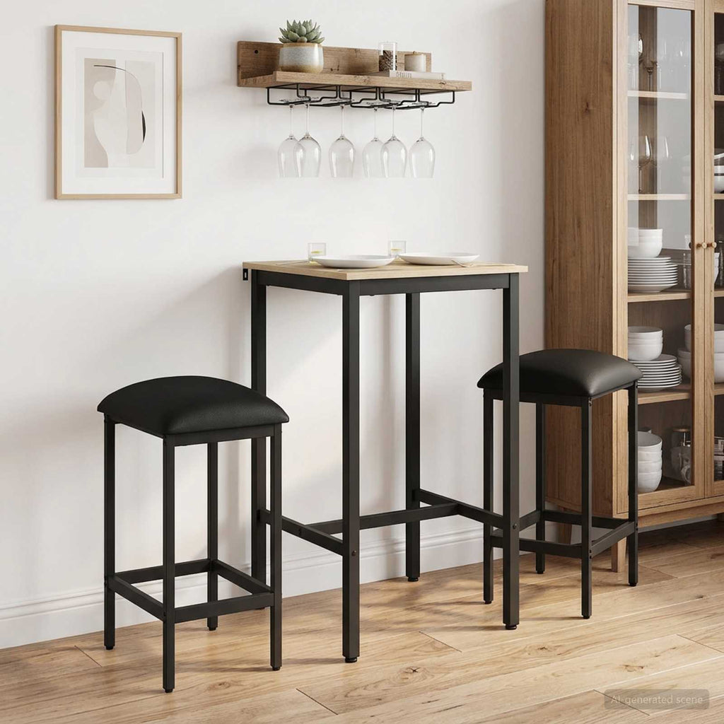 vidaXL Stołek barowy 2 szt. Czarny 40 x 32 x 64 cm Drewno inżynieryjne