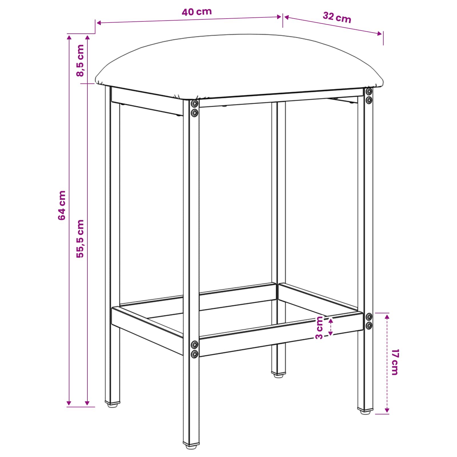 vidaXL Stołek barowy Ciemnozielony 40 x 32 x 64 cm Drewno inżynieryjne