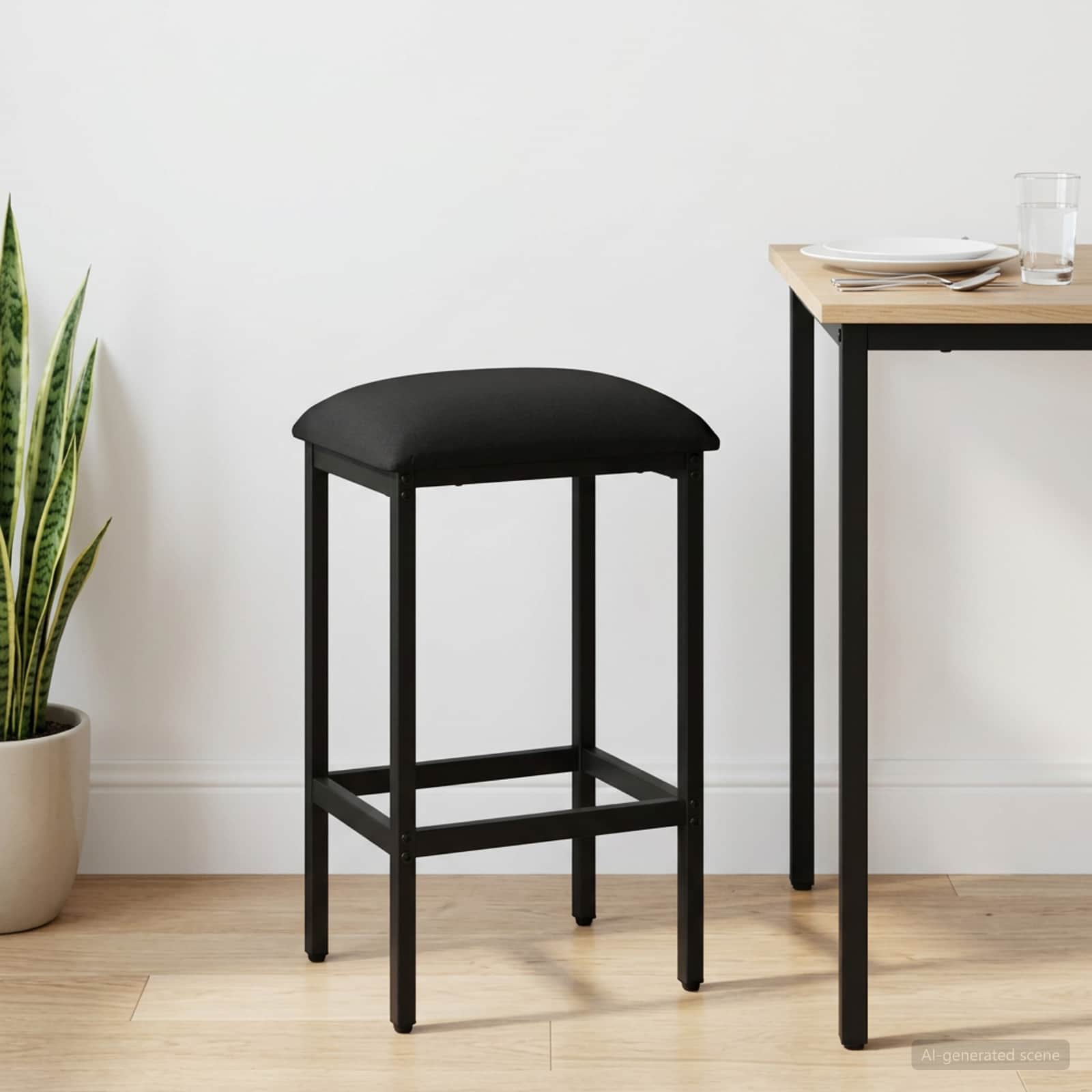 vidaXL Stołek barowy Czarny 40 x 32 x 74 cm Drewno inżynieryjne
