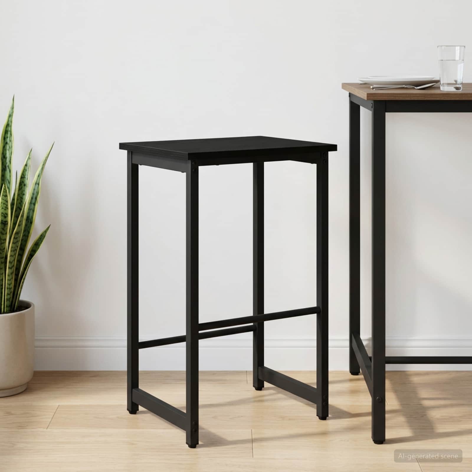 vidaXL Stołek barowy Czarny dąb 40 x 32 x 64 cm Drewno inżynieryjne