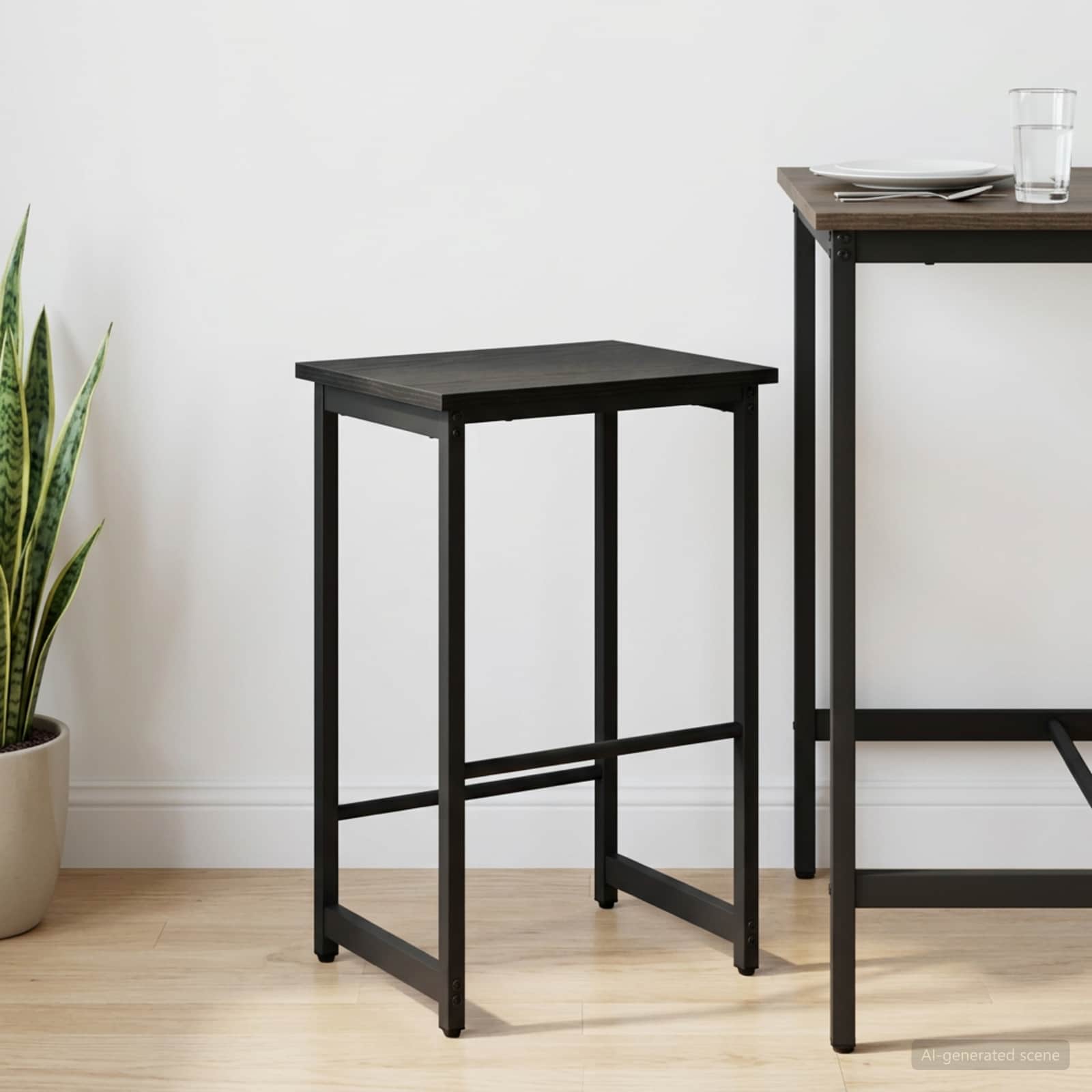 vidaXL Stołek barowy Czarny dąb 40 x 32 x 74 cm Drewno inżynieryjne