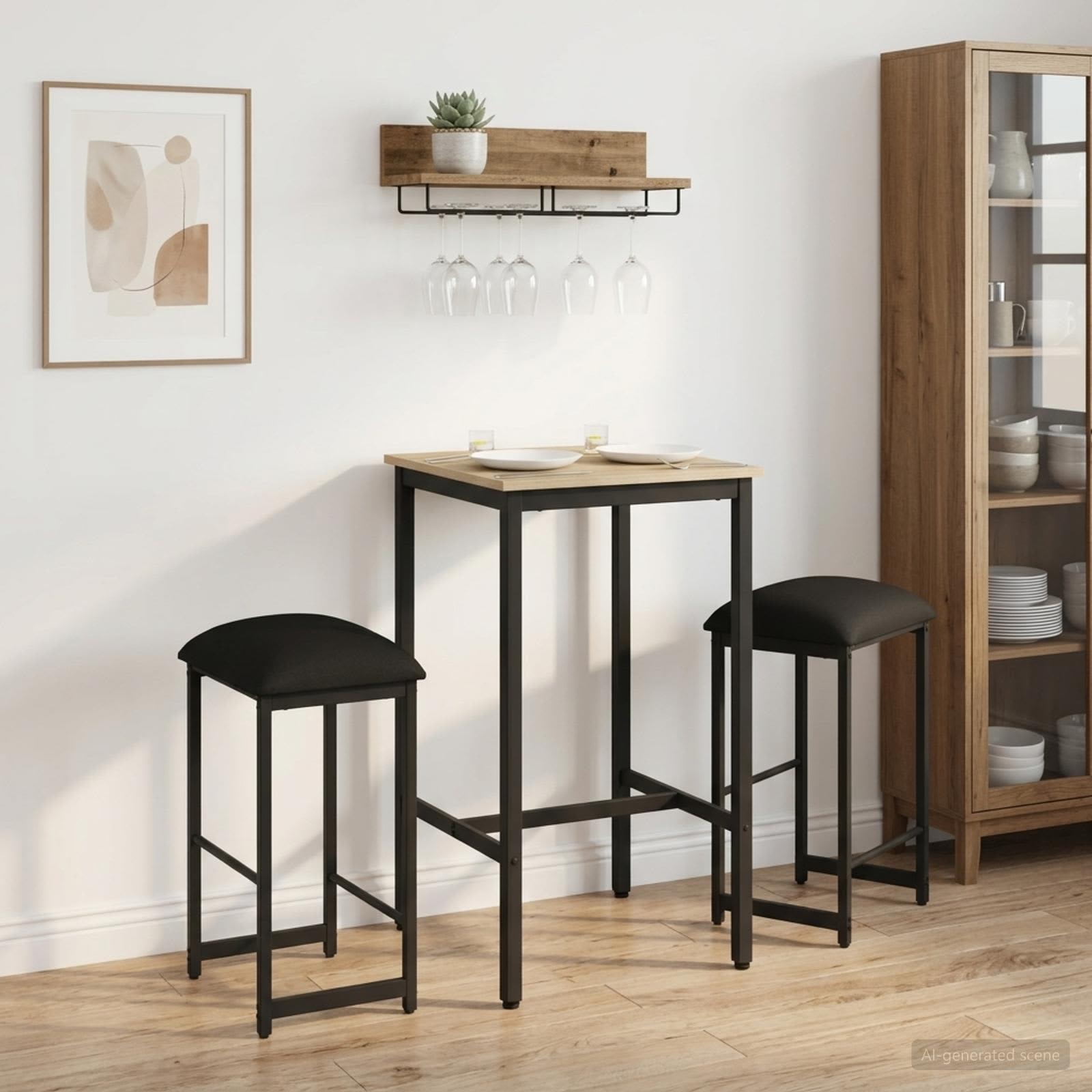 vidaXL Stołek barowy 2 szt. Czarny 40 x 32 x 64 cm Drewno inżynieryjne