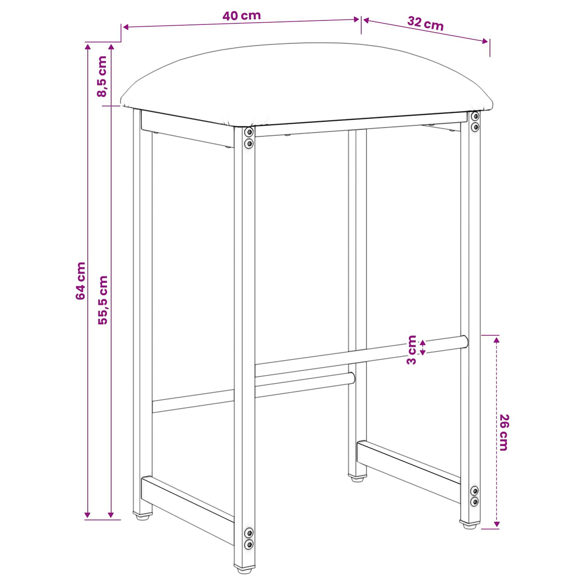 vidaXL Stołek barowy 2 szt. Ciemnozielony 40 x 32 x 64 cm