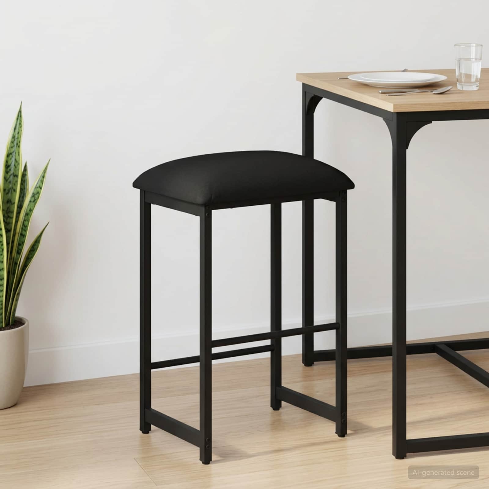 vidaXL Stołek barowy Czarny 40 x 32 x 74 cm Drewno inżynieryjne