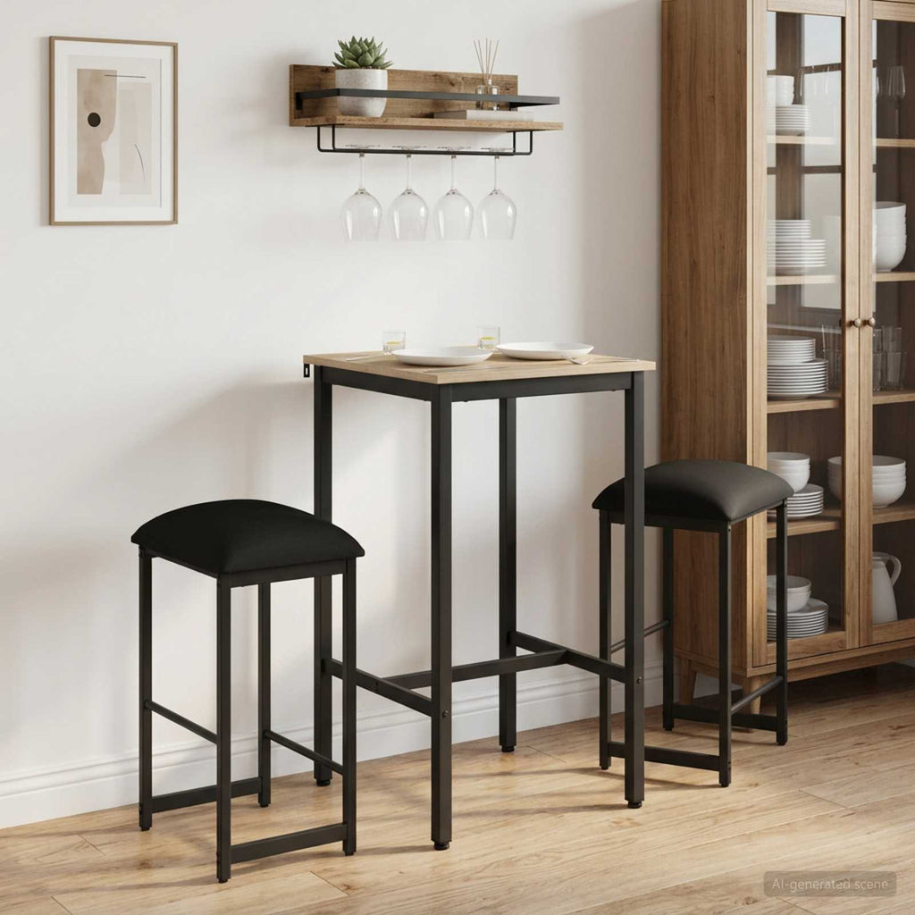 vidaXL Stołek barowy 2 szt. Czarny 40 x 32 x 74 cm Drewno inżynieryjne