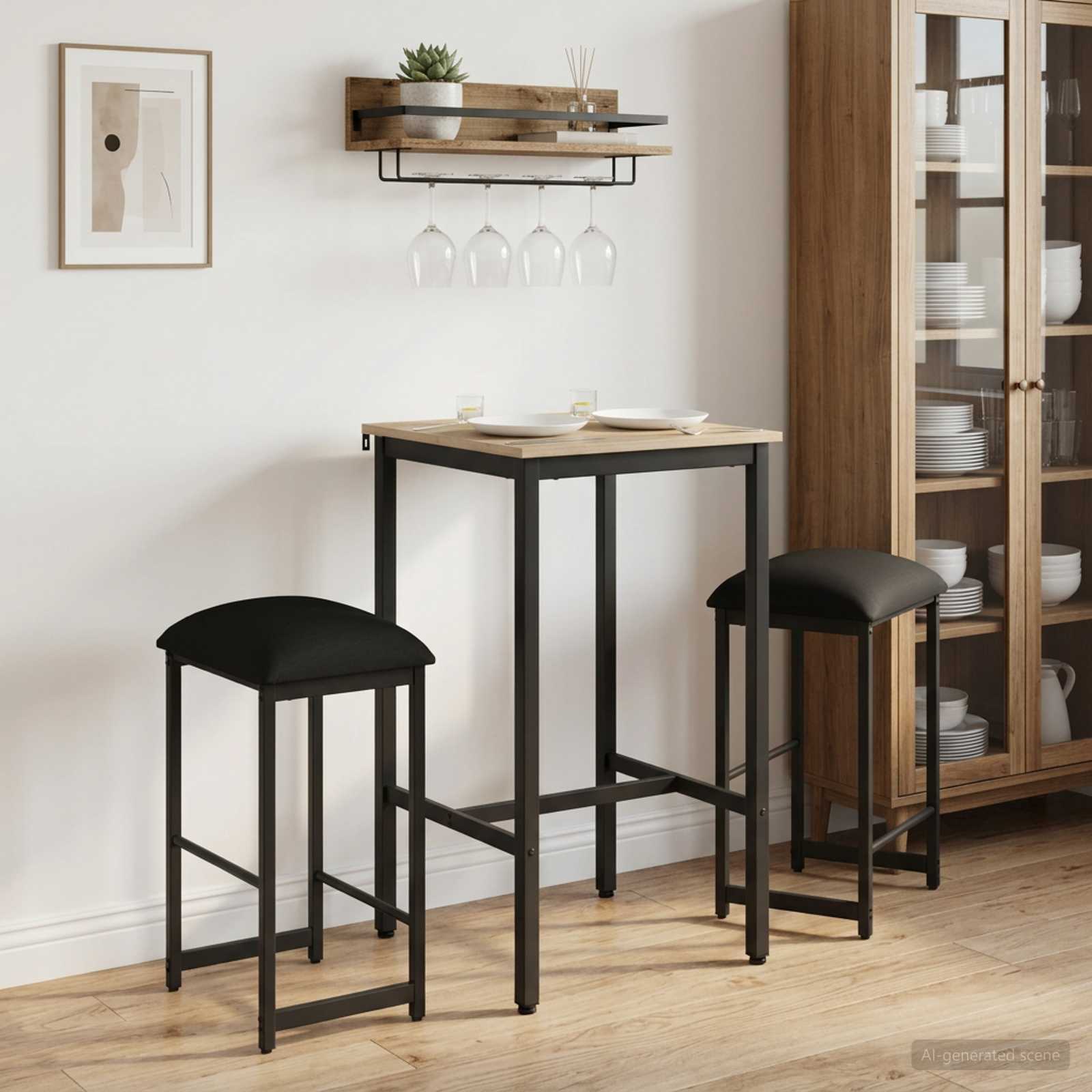 vidaXL Stołek barowy 2 szt. Czarny 40 x 32 x 74 cm Drewno inżynieryjne