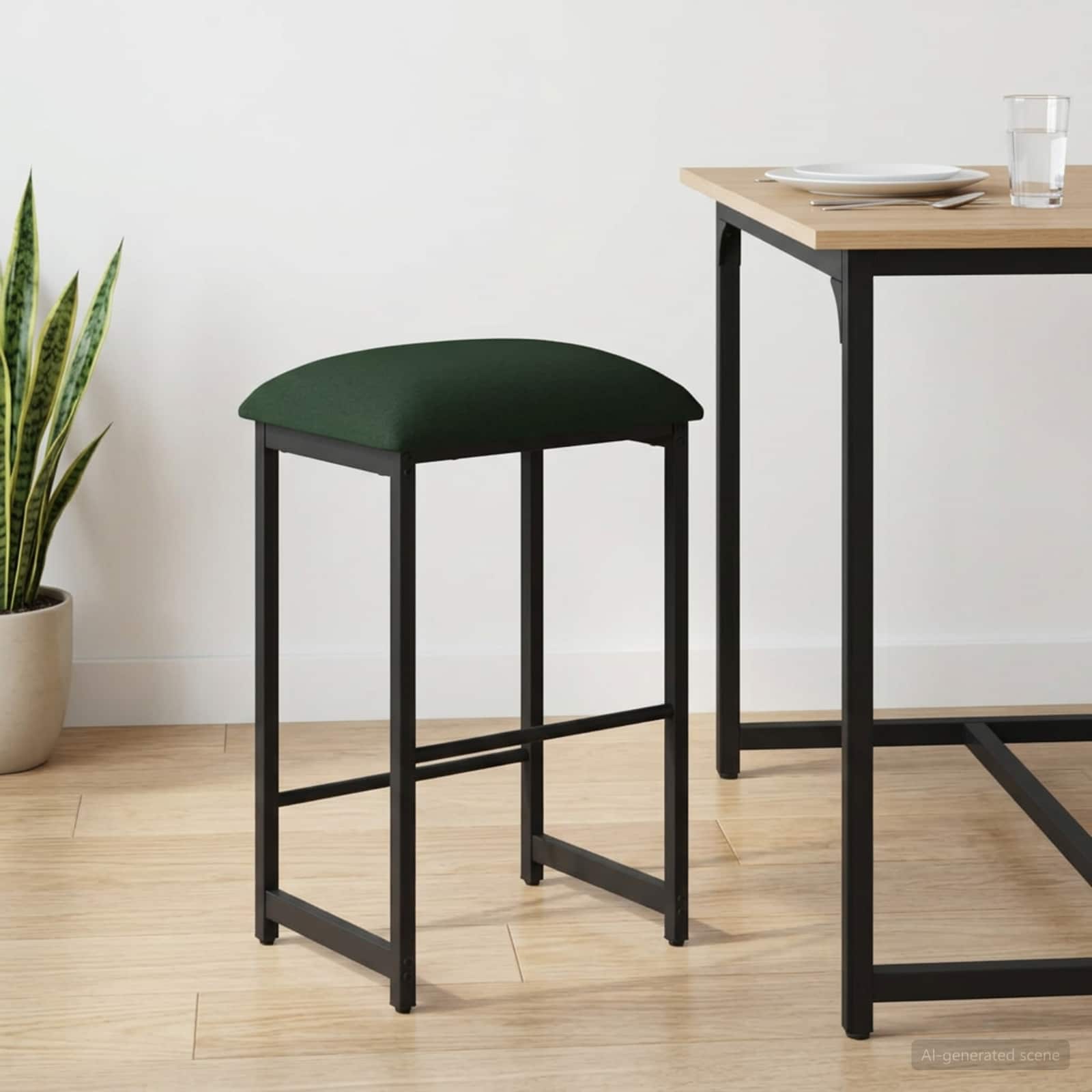 vidaXL Stołek barowy Ciemnozielony 40 x 32 x 74 cm Drewno inżynieryjne