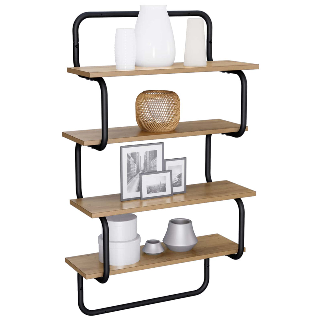 vidaXL Półka ścienna 4-poziomowa Dąb artisan 80 x 24,5 x 104 cm