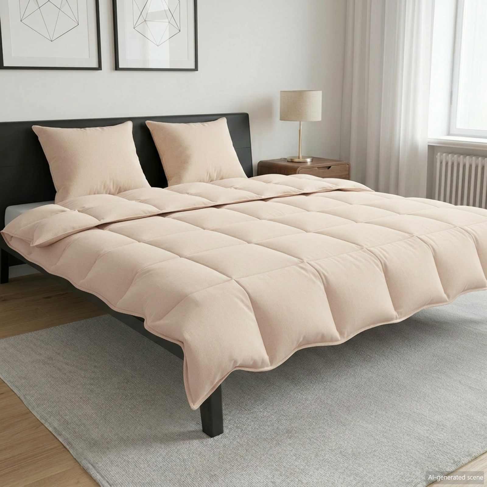 vidaXL Letni Kołdra Beżowy 240 x 260 cm 100% Naturalny Kapok