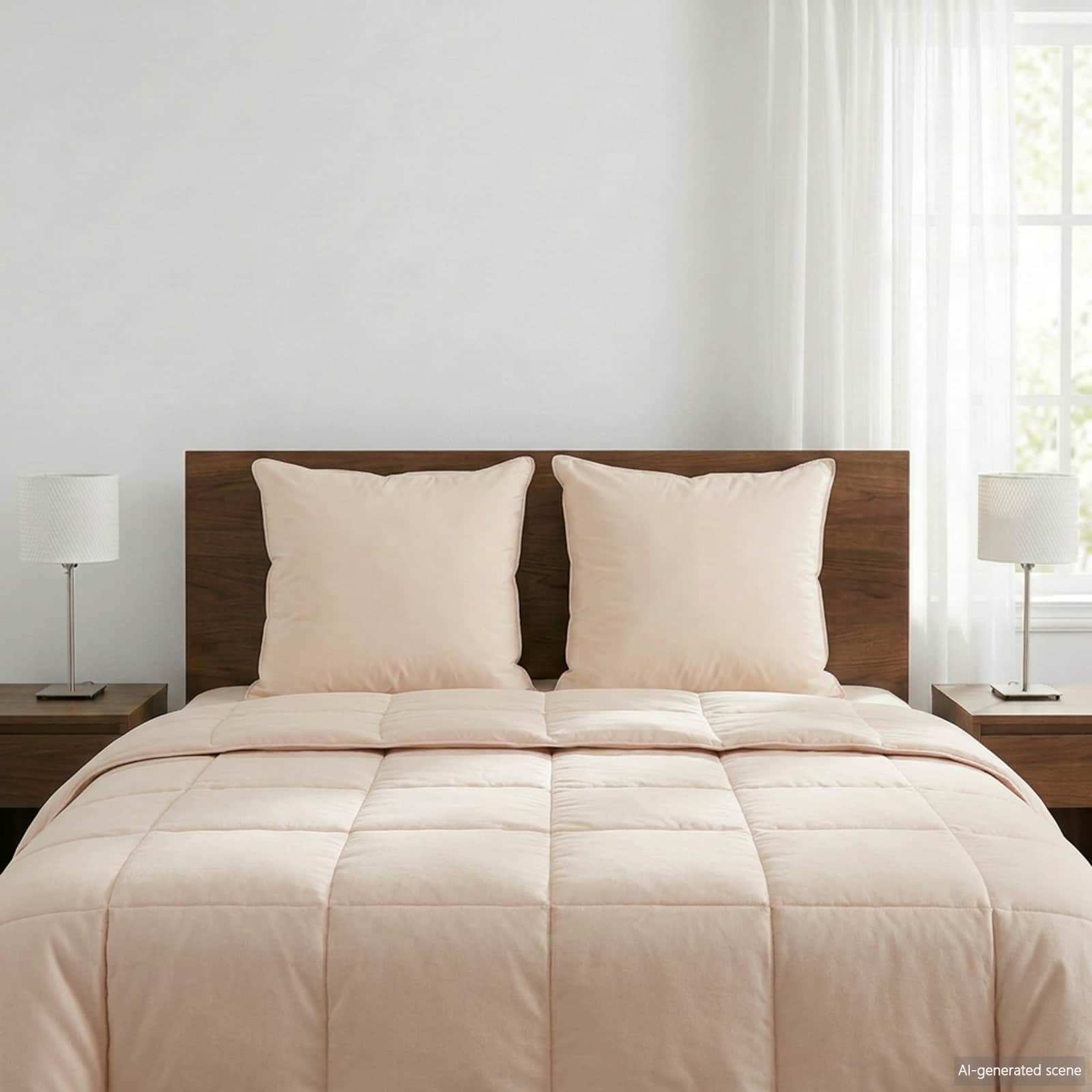 vidaXL Poduszka 2 pcs Beżowy 60 x 60 cm Włókno Kapok