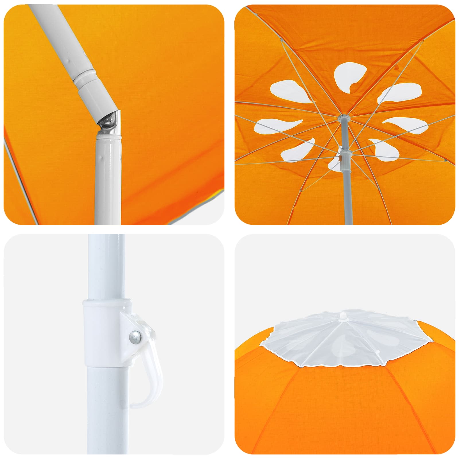 vidaXL Parasolka ogrodowa 160 cm Poliester 170T pomarańczowy