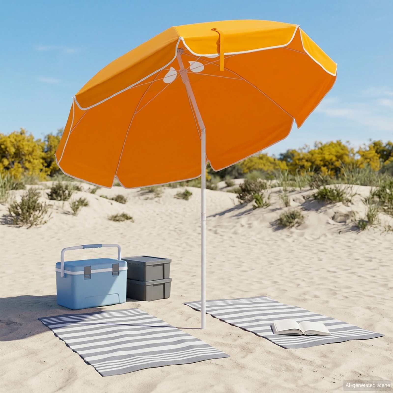 vidaXL Parasolka ogrodowa 240 cm Poliester 170T pomarańczowy