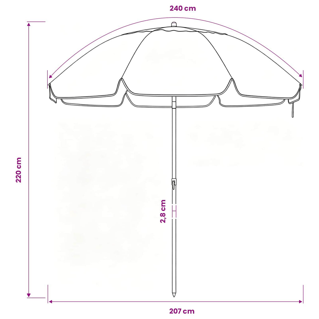vidaXL Parasolka ogrodowa 240 cm Poliester 170T pomarańczowy