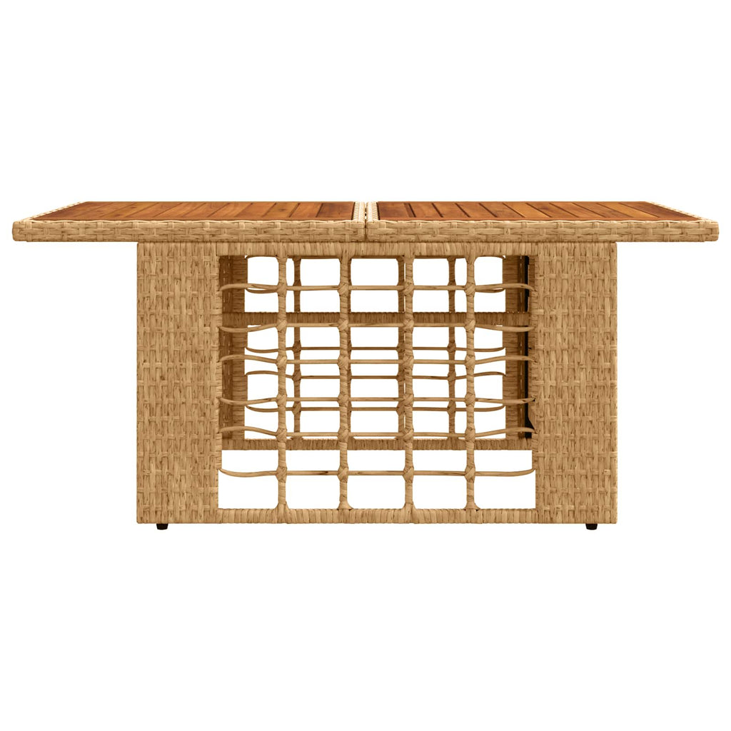vidaXL Stół Ogrodowy naturalny 100 x 55 x 37 cm Rattan PE i Szkło