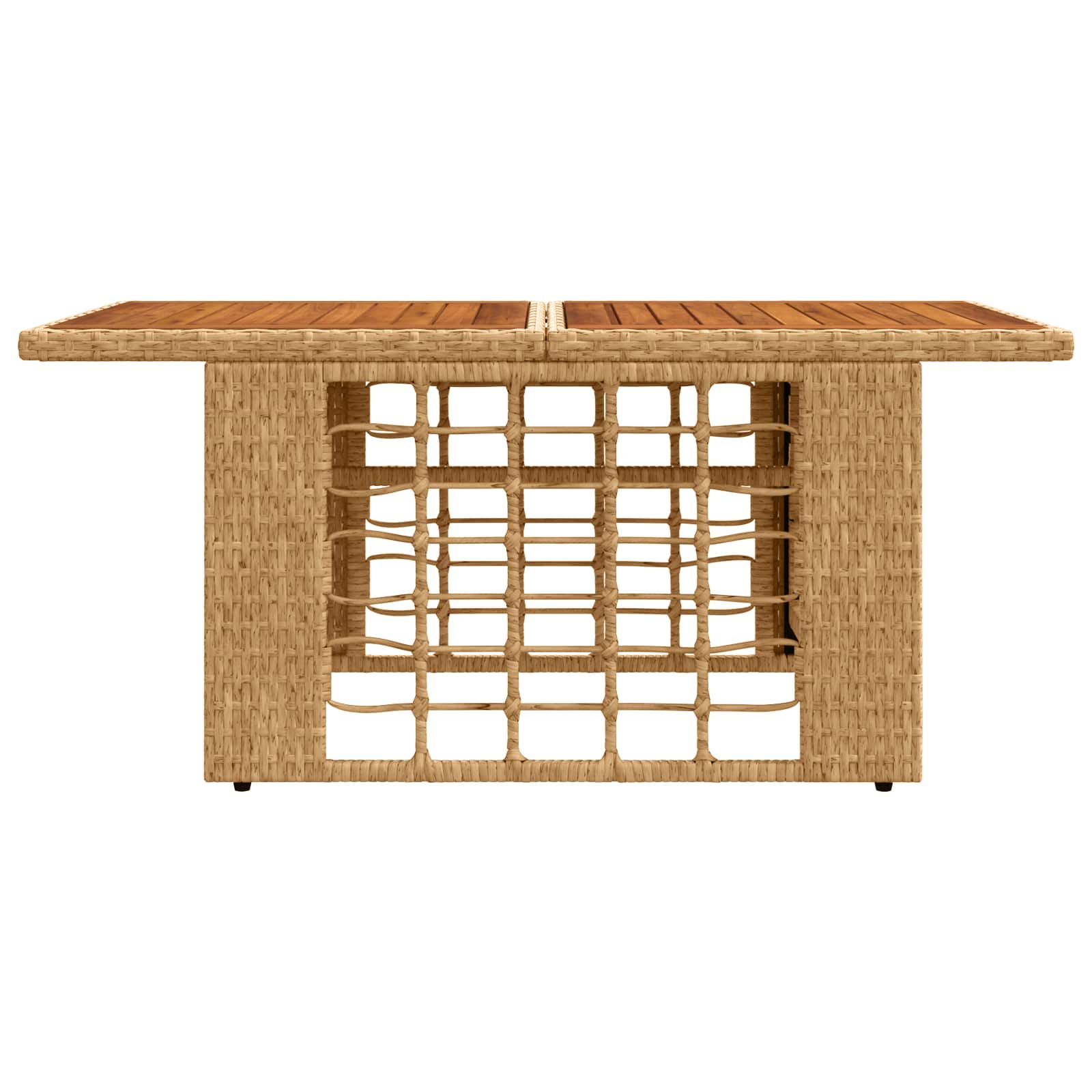 vidaXL Stół Ogrodowy naturalny 100 x 55 x 37 cm Rattan PE i Szkło