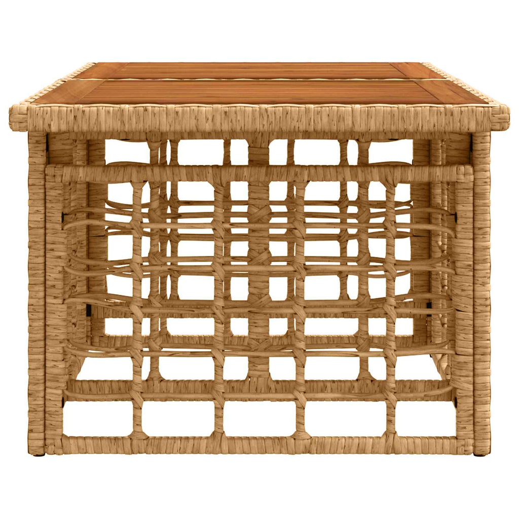 vidaXL Stół Ogrodowy naturalny 100 x 55 x 37 cm Rattan PE i Szkło