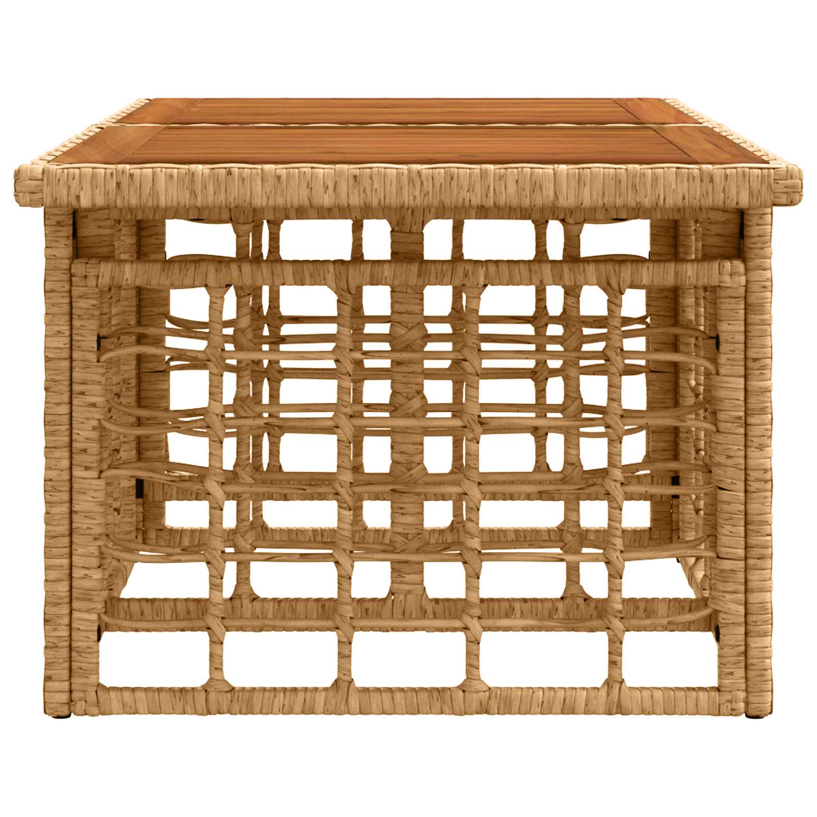 vidaXL Stół Ogrodowy naturalny 100 x 55 x 37 cm Rattan PE i Szkło
