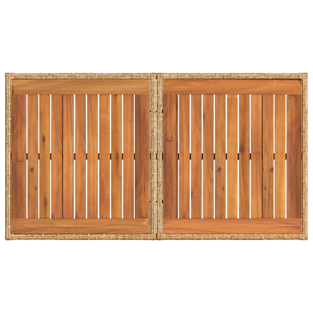 vidaXL Stół Ogrodowy naturalny 100 x 55 x 37 cm Rattan PE i Szkło