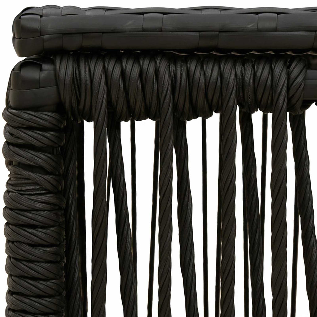 vidaXL Stół Ogrodowy Czarny 55 x 55 x 37 cm Rattan PE i Szkło