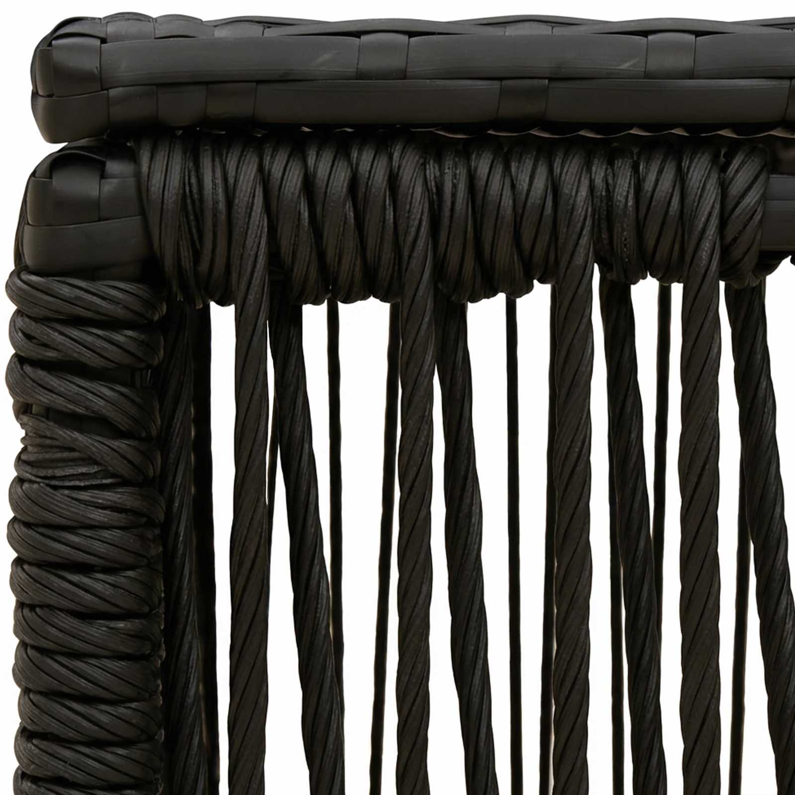 vidaXL Stół Ogrodowy Czarny 55 x 55 x 37 cm Rattan PE i Szkło
