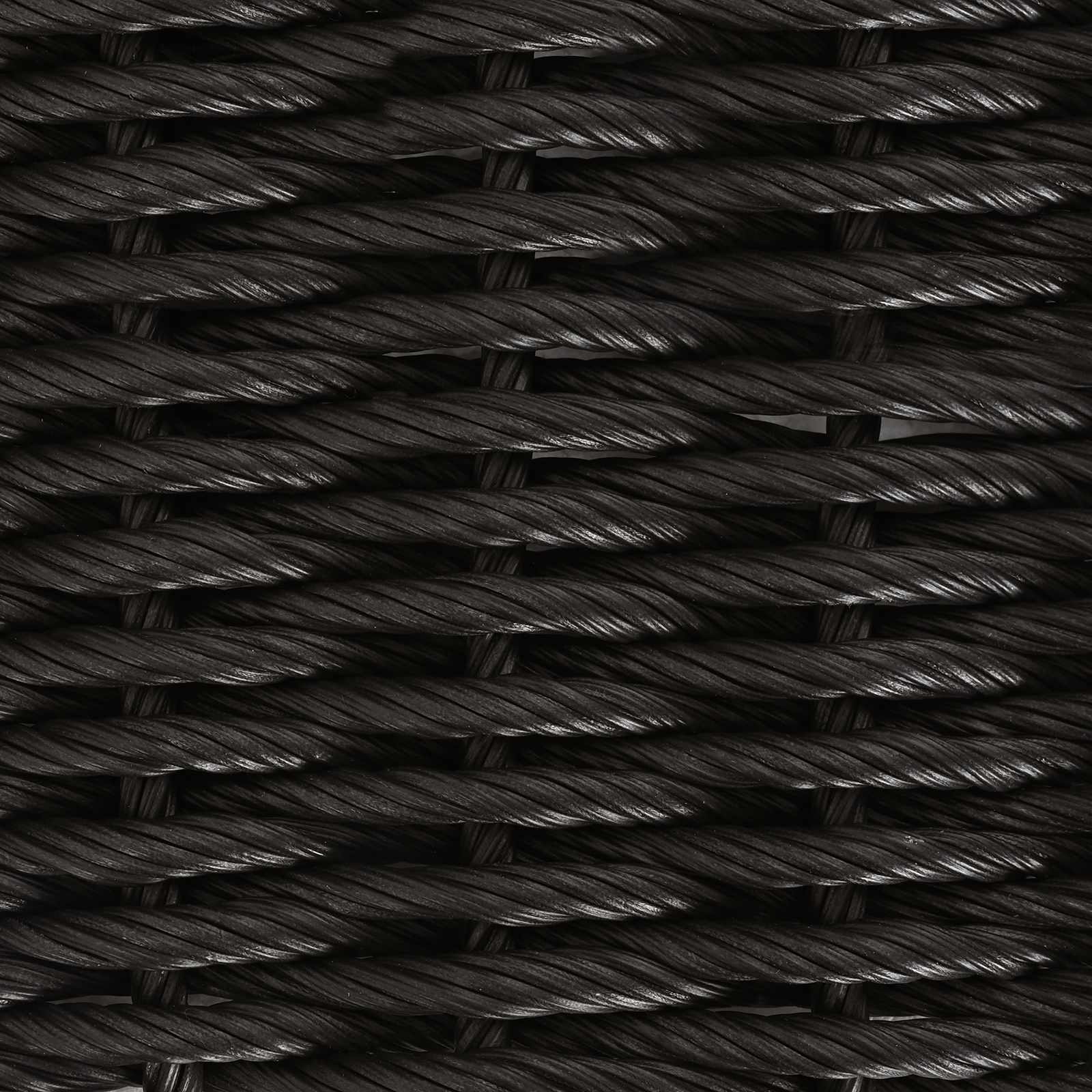 vidaXL Stół Ogrodowy Czarny 55 x 55 x 37 cm Rattan PE i Szkło
