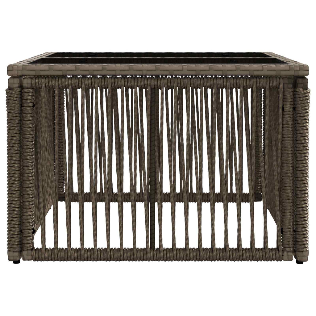 vidaXL Stół Ogrodowy Szary i czarny 55 x 55 x 37 cm Rattan PE i Szkło