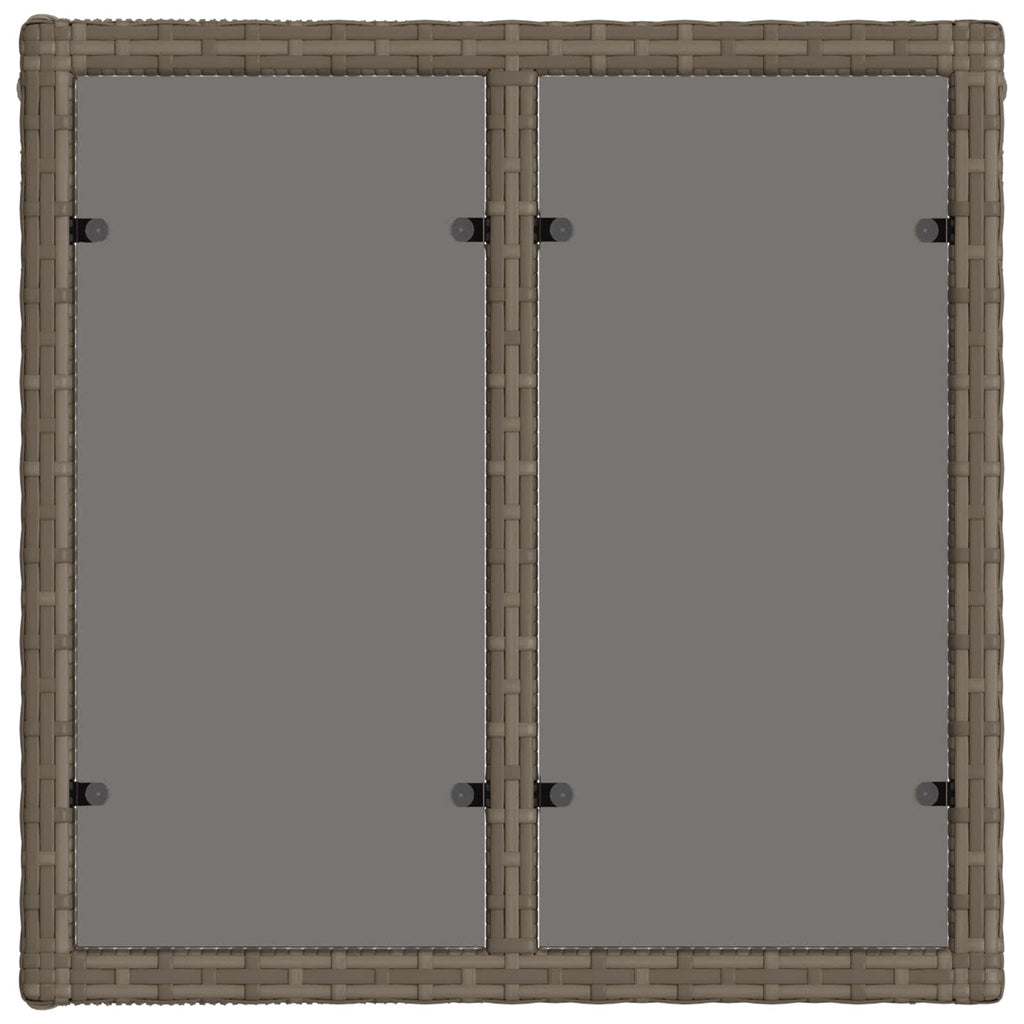 vidaXL Stół Ogrodowy Szary i czarny 55 x 55 x 37 cm Rattan PE i Szkło