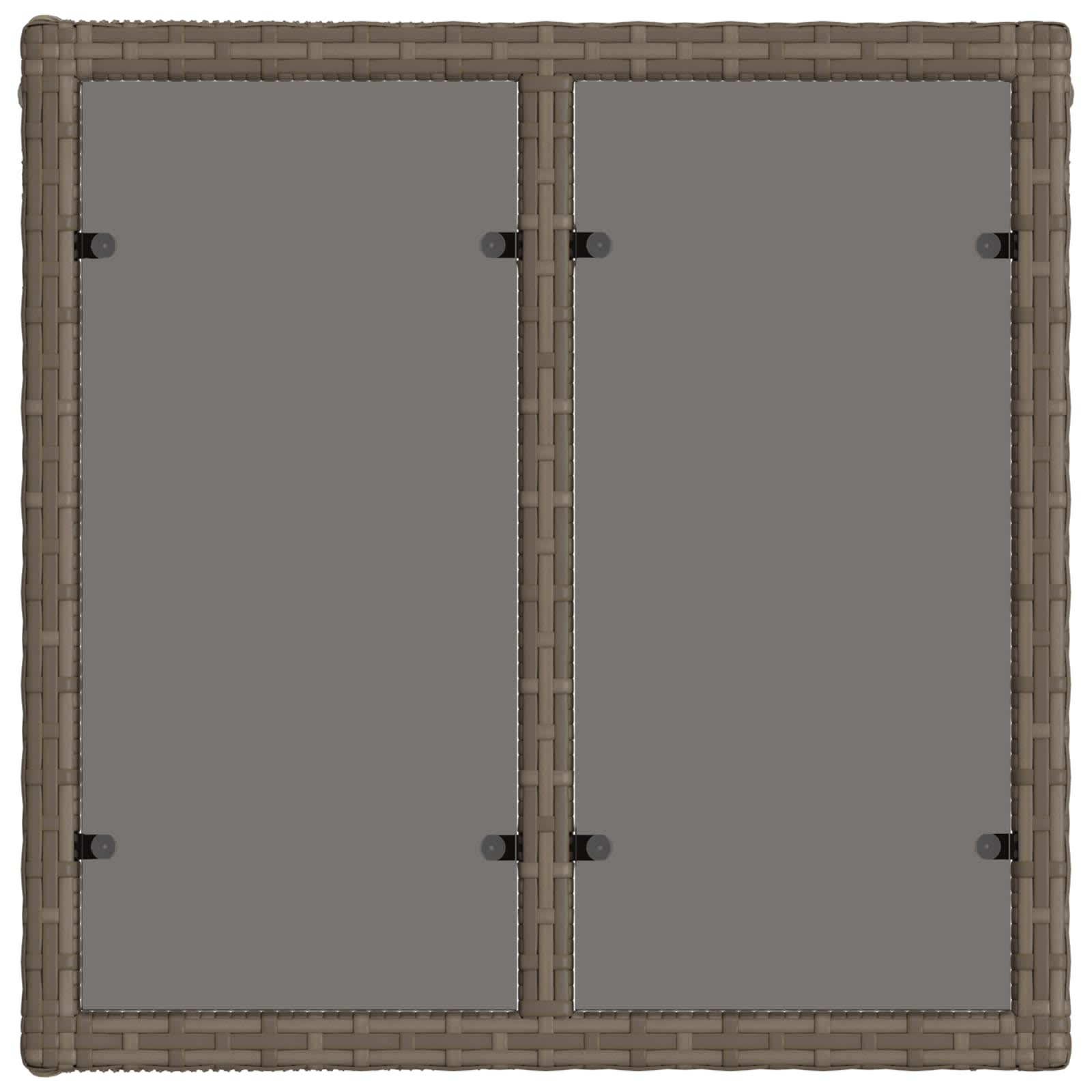 vidaXL Stół Ogrodowy Szary i czarny 55 x 55 x 37 cm Rattan PE i Szkło