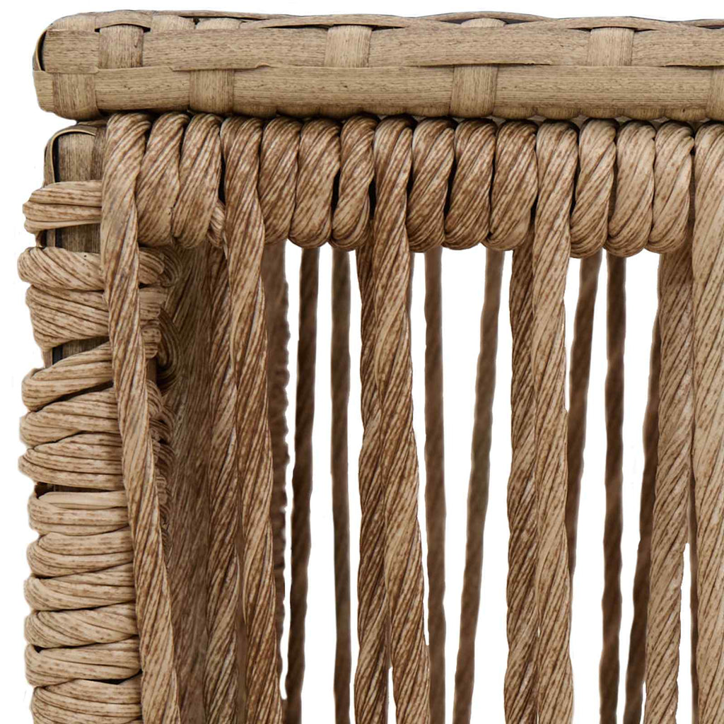 vidaXL Stół Ogrodowy Beżowy i czarny 55 x 55 x 37 cm Rattan PE i Szkło
